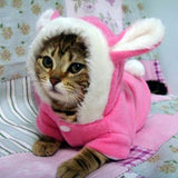 Pet Cat Clothes Mascotas Costume Clothes For Pet Hoodies Cute Rabbit Cat Clothing Puppy Fleece Warm Pet Cat Jacket